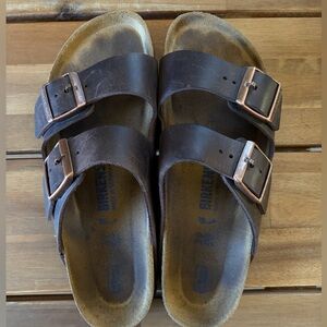 Birkenstock Dark Brown Leather Arizona Sandals